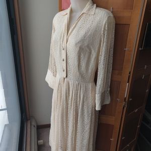 Handmade 50s Vintage Leave Dress